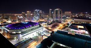 A nighttime view of Phoenix AZ.