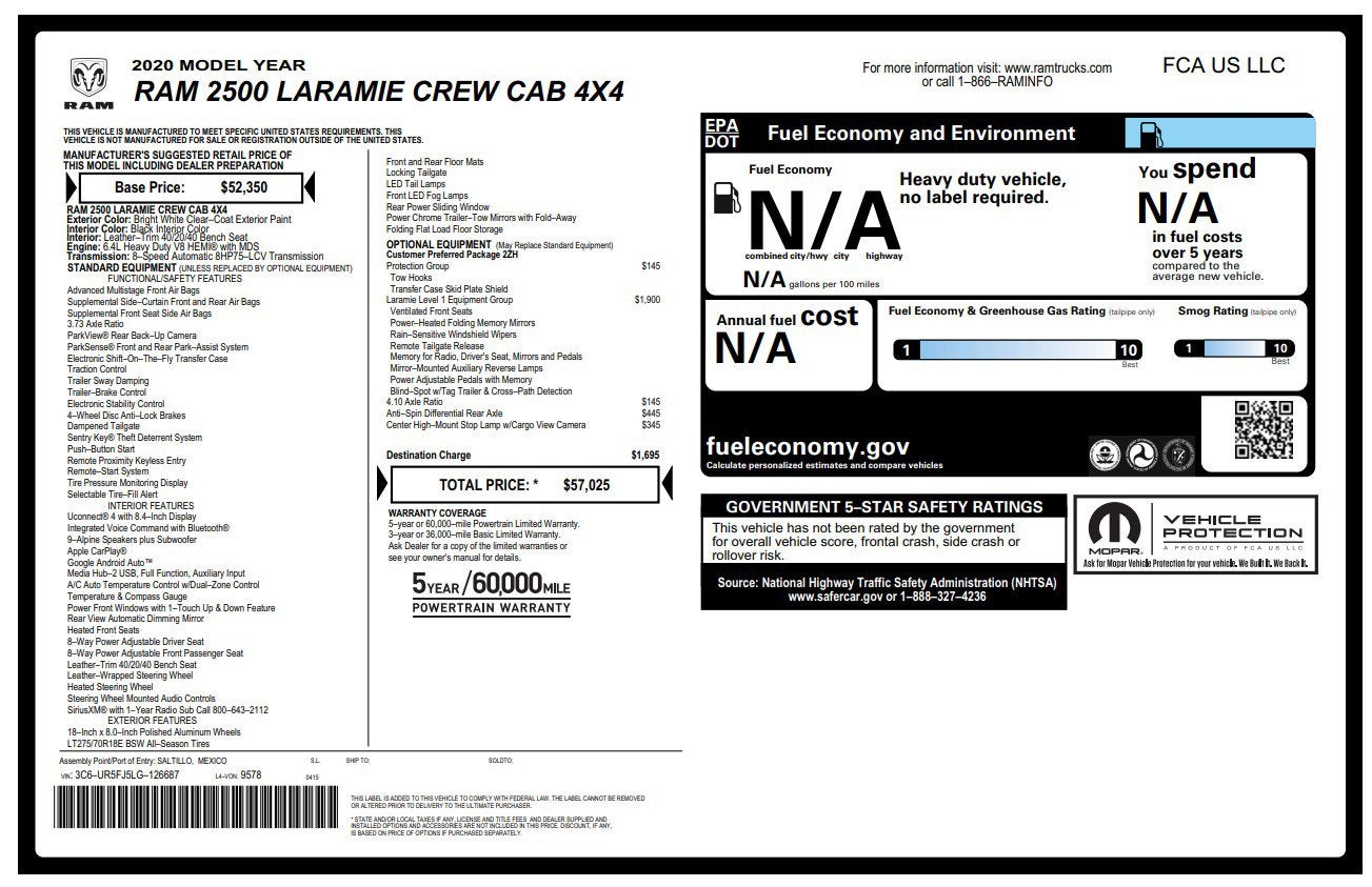 2020 RAM 2500 Laramie