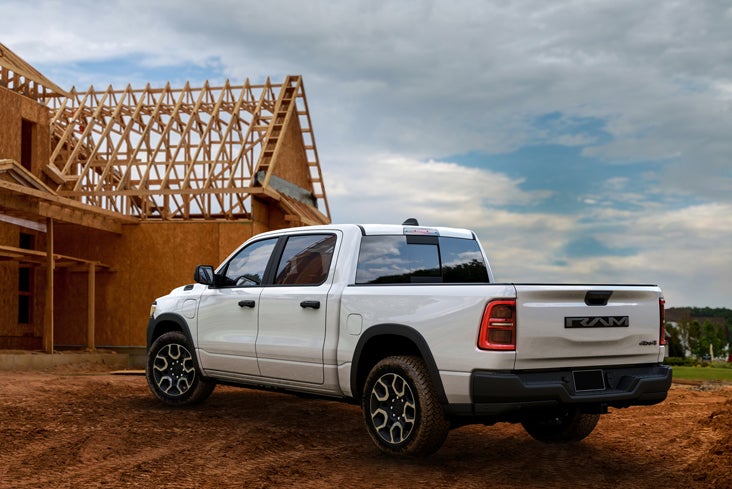 Ram 1500 Truck Working Hard at a Home Building Site